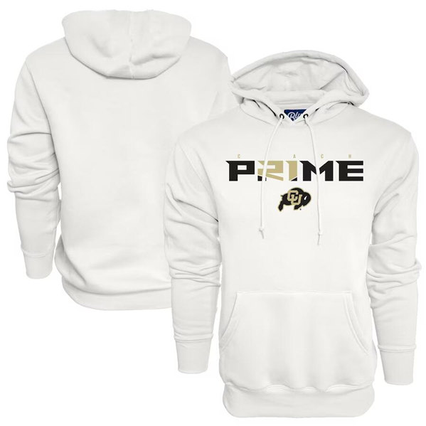 Men's Colorado Buffaloes White Coach Prime Pullover Hoodie